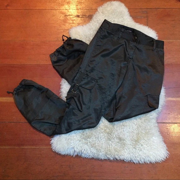 0 Express Silky Olive Trousers - Picture 2 of 5